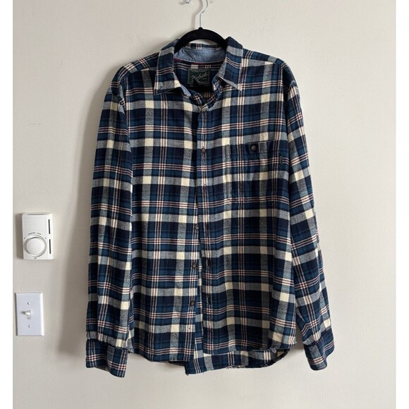 Woolrich Other - Woolrich Flannel Mens Large Long Sleeve Cotton Button Up Shirt Blue Purple Plaid